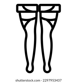 Stockings compression icon outline vector. Stocking leg. Varicose blood
