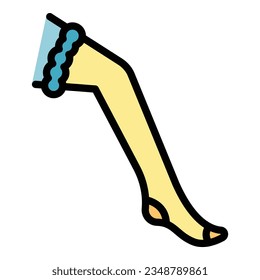 Vector de contorno de icono de almacenamiento. Pata de compresión. Color de la sangre de la mujer plano