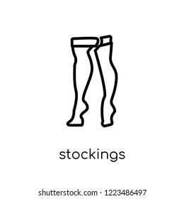 stockings icon. Trendy modern flat linear vector stockings icon on white background from thin line Stockings collection, outline vector illustration