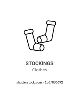 Stockings outline vector icon. Thin line black stockings icon, flat vector simple element illustration from editable  concept isolated on white background
