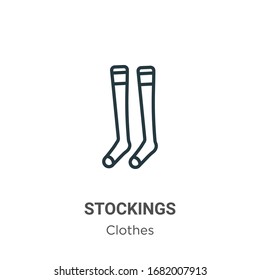 Stockings outline vector icon. Thin line black stockings icon, flat vector simple element illustration from editable clothes concept isolated stroke on white background