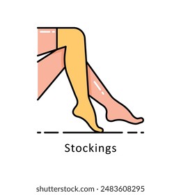 Stockings vector  Filled outline Design illustration. Symbol on White background EPS 10 File