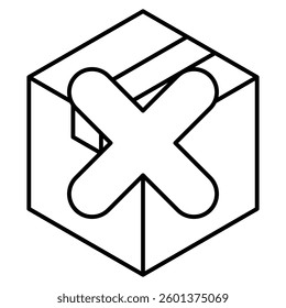 Stockout icon visualized simply Line style.