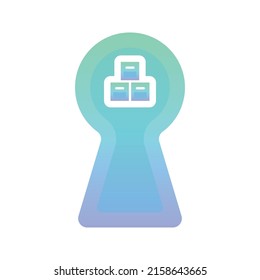 stockpile keyhole logo gradient design template icon