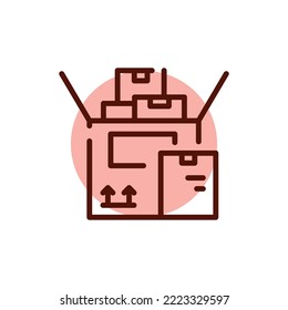 Stockpile olor line icon. Pictogram for web page