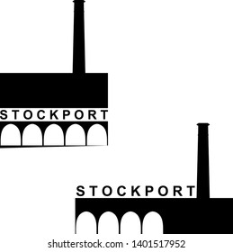 Stockport borough Greater Manchester UK England Bridge city hat museum logo icon Modern design Fashion print clothes apparel greeting invitation card picture banner badge poster flyer websites Vector