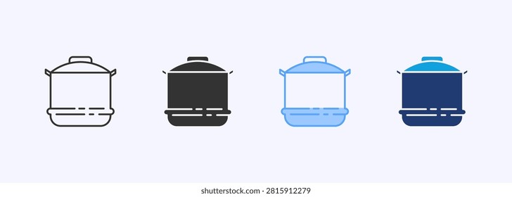 Stockpot Icon Set Multiple Style Collection Illustration