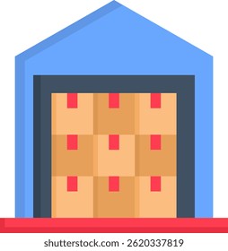 Stockroom Icon Flat Vector Illustration
