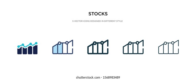 stocks icon in different style vector illustration. two colored and black stocks vector icons designed in filled, outline, line and stroke style can be used for web, mobile, ui