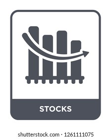 stocks icon vector on white background, stocks trendy filled icons from Cryptocurrency economy and finance collection, stocks simple element illustration
