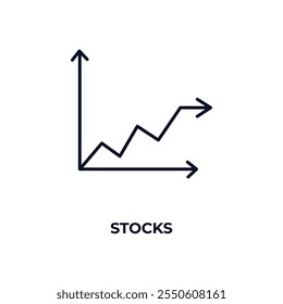 stocks  outline icon. Linear vector from cryptocurrency concept. Thin line stocks  icon isolated on white background