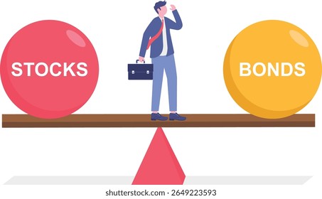 Stocks vs bonds in investment asset allocation,

