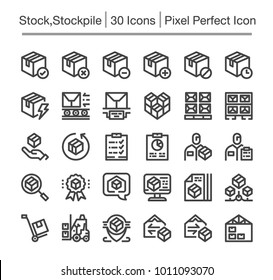 Stock,stockpile Line Icon Set