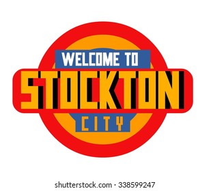 Stockton beautiful city to visit. vector cartoon