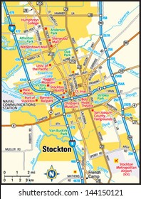 Stockton, California Area Map