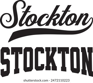 Stockton England Word Vector Illustration