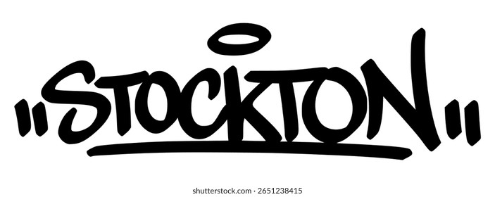 Stockton graffiti tag in bold black lettering on transparent background. Bold and clean urban tag perfect for street-inspired creative visuals