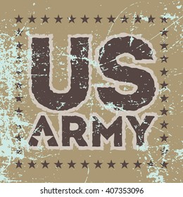 stock-vector-illustration-printing-on-T-shirt-U-S-Army-fonts