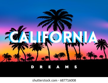 stock-vector-palms-beach-with-colorful-sky