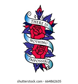 stock-vector-roses-tattoo-red-blue-purple-there-is-nothing-impossible
