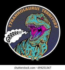 stock-vector-t-rex-dinosaur-tyrannosaurus-reptile-drawing-monster-illustration-print-for-t-shirt