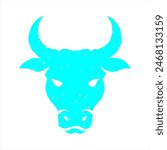 stocky bull head logo vector