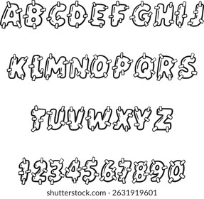 Stocky Tape Sellotape typography font lettering ABC cartoon vector text