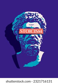 Stoicism vector illustration concept banner poster