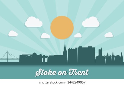 Stoke on Trent skyline - England, United Kingdom, UK, Great Britain