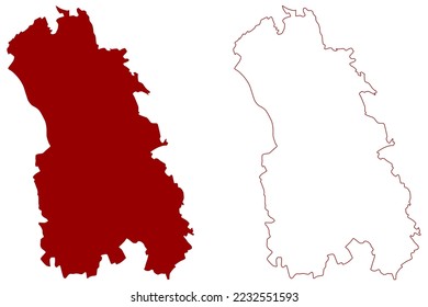 Stoke-on-Trent City and unitary authority (United Kingdom of Great Britain and Northern Ireland, ceremonial county Staffordshire or Staffs, England) map vector illustration, scribble sketch map