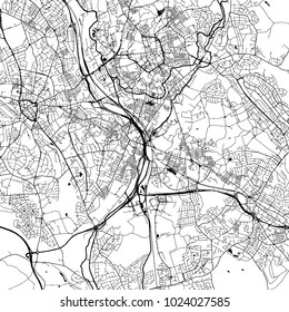 Stoke-on-Trent downtown Map with many details for various usecases. This map of Stoke-on-Trent contains typical landmarks with room for additional information.