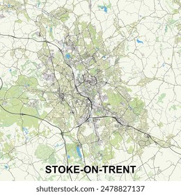 Stoke-on-Trent, United Kingdom map poster art