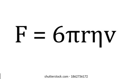 stokes' law formula on white background