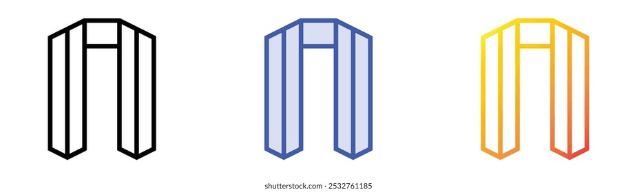 stole icon. Linear, Blue Fill and Gradient Style Design Isolated On White Background