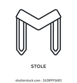 Stole Icon Outline Style. Vector Illustration For Graphic Design