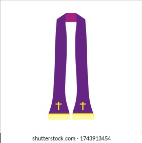 stole of priest of catholic church. Vector illustration for web and mobile design.