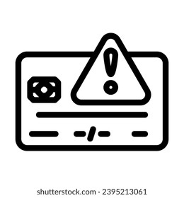 stolen card bank payment line icon vector. stolen card bank payment sign. isolated contour symbol black illustration