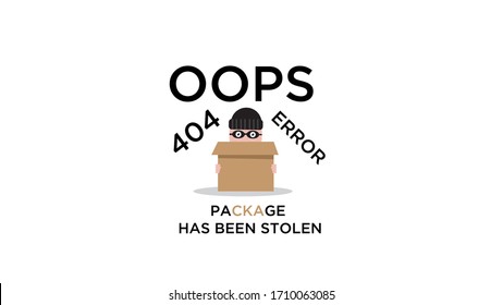 Stolen Package 404 Error Warning Page For Website Development 4K Size Background