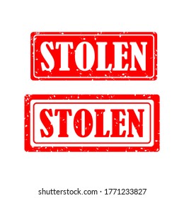 STOLEN rubber stamp vector over a white background.