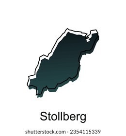 Stollberg City Map Illustration Design, World Map International vector template with outline graphic