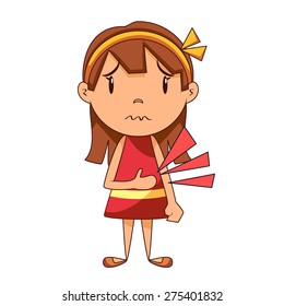 Stomach ache, cartoon, vector illustration