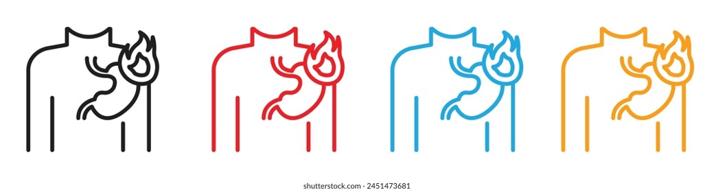 Stomach Ache and Discomfort Icon for Health and Medication Use