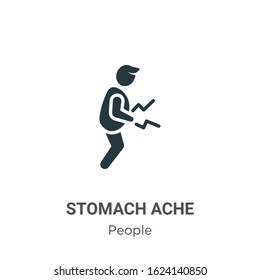 Stomach ache glyph icon vector on white background. Flat vector stomach ache icon symbol sign from modern people collection for mobile concept and web apps design.