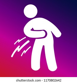Stomach ache icon vector illustrator creative design purple and pink gradient background