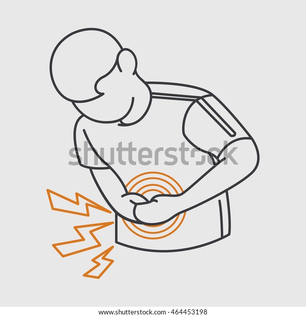 Stomach Ache Pain Logo Vector Icon Stock Vector Royalty Free