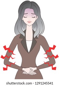 Stomach ache, this can use  for poster and advertising selling medicine about stomach ache, upset stomach, diarrhea, constipation and period cramps.