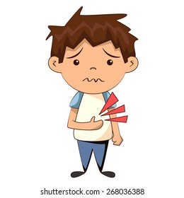 Stomach ache, vector illustration