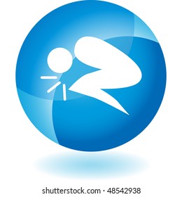 Stomach ache web button isolated on a background