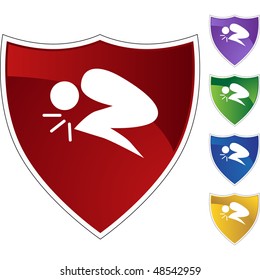 Stomach ache web button isolated on a background