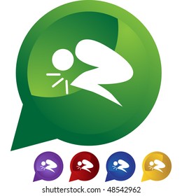 Stomach ache web button isolated on a background